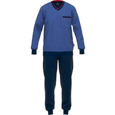 Götzburg Men's V-Neck Pyjamas - Blue Dark Uni