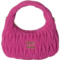 Miu Miu Wander Quilted Suede Bag - Fuchsia