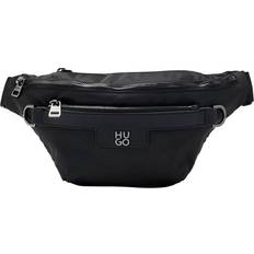 HUGO Twill Belt Bag with Metallic Stacked Logo - Black