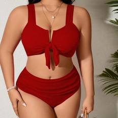 Shein Damen 2-teiliges Unifarbenes Getrenntes Stil Urlaubs Lässig Bademode Set - Sommer Strandurlaub
