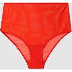 Mesh Highwaist Briefs - Fiery Red