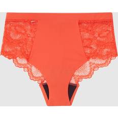 Menstruationstrusse - Rød Trusser Understatement Lace Period Highwaist Briefs - Fiery Red