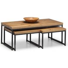 Oaks Nesting Tables Julian Bowen Brooklyn Brown Nesting Table 60x120cm 3pcs