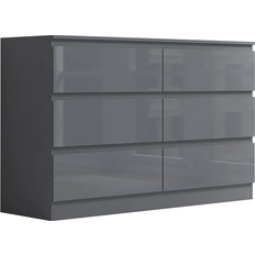 Fwstyle Stora Grey Gloss Chest of Drawer 120x77cm
