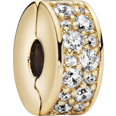 Pandora Pavé Clip Charm - Gold/Transparent
