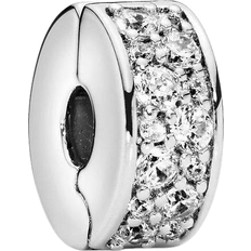 Pandora Pavé Clip Charm - Silver/Transparent