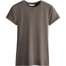 H&M Fitted T-shirt - Dark Greige