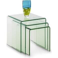 Julian Bowen Nesting Tables Julian Bowen Amalfi Transparent Nesting Table 43x43cm 3pcs
