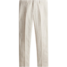 H&M Slim Fit Linen Suit Trousers - Light Beige