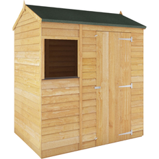 Brown - Wood Sheds Mercia Garden Products 6 X 4 Ft Overlap Reverse Apex Shed (Building Area 2.07 m²)