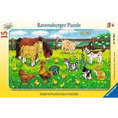 Puzzle Ravensburger Bauernhoftiere auf der Wiese RAHMENPUZZLE (15 TEILE)