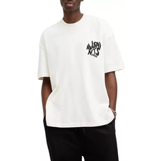 AllSaints Orlando Logo Print Oversized T-shirt - Ashen White