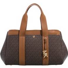 Michael Kors Women Bags Michael Kors Romee Small Signature Logo Satchel - Brown
