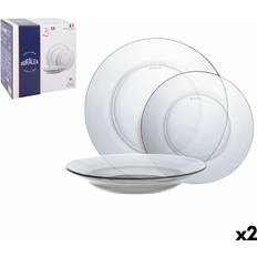 Glass Dinner Sets Duralex Lys Transparent Tableware 18 Pieces Dinner Set 18pcs