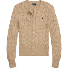 Polo Ralph Lauren M Koftor Polo Ralph Lauren Cable Knit Cotton Crewneck Cardigan - Light Saddle Heather