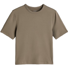 H&M Cropped Training Top with Drymove - Dark Beige