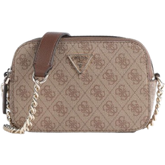 Guess Noelle 4G Logo Mini Crossbody Bag - Latte Logo/Brown