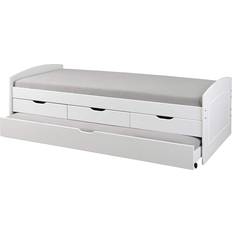 Inter Link Letto Doppio Rieka Con 3 Cassetti In Massello Di Pino 98x205x63h 38.6x80.7"