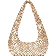 Shein Women Fashionable Metal Backpack Underarm Bag High-End Shiny Party Nightclub Shoulder Bag Banquet Evening Dress Bag Rhinestone Aluminum Sheet Clutch Party Evening Bag, Perfectly Matching With New Years Outfit, Excellently Matching With Party Dresses For Women, Essential Wedding Items,Perfectly Matching With Graduation Dress, Prom Dresses, Perfectly Matching With Bridal Party