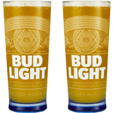 Bud Light Pint Pack 2 Glasses Beer Glass
