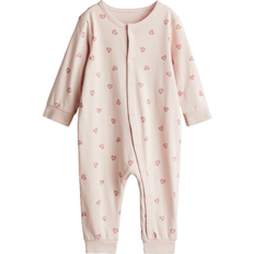 H&M Gemusterter Schlafanzug Helles - Mattrosa/Herzen