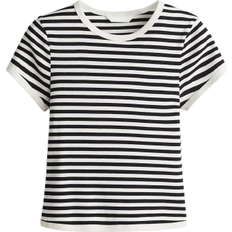 H&M Fitted T-shirt - White/Striped