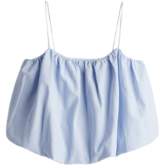 H&M Bubble Hem Strappy Top - Light Blue