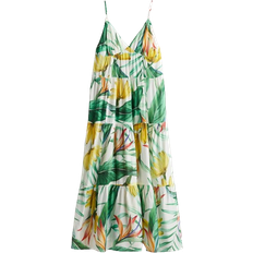 H&M Långa klänningar H&M Tiered Maxi Dress - White/Floral