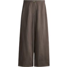 H&M Linen Blend Trousers - Dark Mole