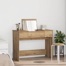 vidaXL Med Spegel Artisan Ek 100 x 45 x 76 cm Sminkbord
