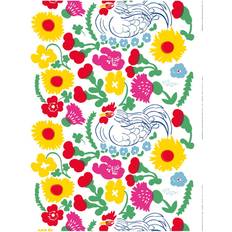 Marimekko Charles Tyg White-Red-Pink-Green Metervara