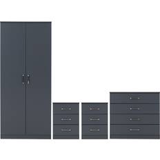SECONIQUE Dakota Dark Grey 2 Door Bedroom Set Wardrobe