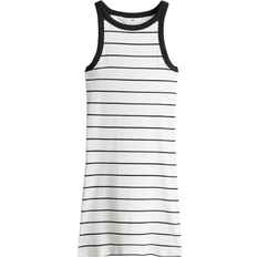 Elastane Dresses Children's Clothing H&M Ribbed Cotton Dress - White