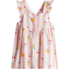 Firkantet Kjoler Børnetøj H&M Flounce Trimmed Cotton Dress - Light Pink/Fruits (1123540011)