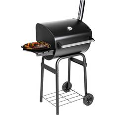 tectake Holzkohlegrill Mit Deckel Und Thermometer Schwarz