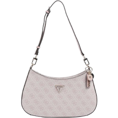 Guess noelle top zip shoulder bag Guess Logo Printed Noelle Top Zip Shoulder Bag - Pink