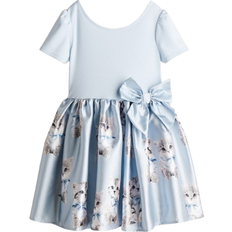 Elastane Dresses Children's Clothing H&M Flared Skirt Dress - Light Blue/Kittens (0922706055)