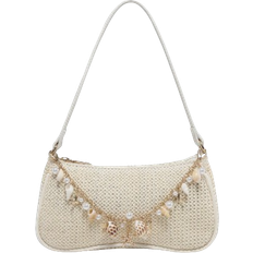 Shein Novachic Minimalist Straw, Shell, Starfish Decor Chain Accent Zipper Shoulder Bag/Hobo Bag For Women, Suitable For Daily Use & Beach Vacation, Summer Casual, Fashion Summer Vacation Bag, Beach Essentials Women Bags For Vacation & Holiday