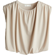 H&M Draped Cropped Top - Light Beige
