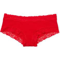 PINK Wink Lace-Trim Cheeky Panty - Bright Vermillion