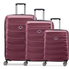 Delsey Suitcase Sets Delsey Paris Meteor 4 Rollen Kofferset 3-teilig Mit Dehnfalte für Herren XL Rot