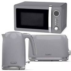 Geepas 1.7l Electric Kettle 2 Slice Bread Toaster & Microwave Kitchen Set, Grey