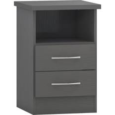 Grey Bedside Tables SECONIQUE Nevada 3D Effect Grey Bedside Table 40x40cm