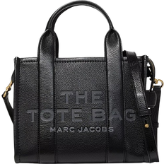 Gold/Brass Totes & Shopping Bags Marc Jacobs The Leather Small Tote Bag - Black