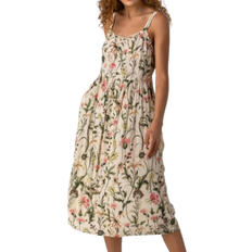 Florals Clothing Roman Floral Print Button Down Sun Dress - Ivory