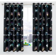 Black Curtains Catherine Lansfield Game Over 168x182cm