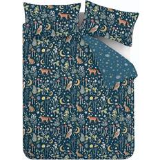 Cotton Bed Linen Catherine Lansfield Enchanted Twilight Animals Duvet Cover Blue (200x135cm)