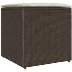 vidaXL Outdoor Storage Box Brown and Cream Rattan Medium Storage