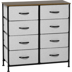 Homcom Industrial Bedroom Dresser Grey Chest of Drawer 81.5x81.5cm