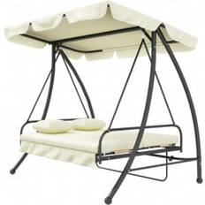 Gunga utemöbler OutSunny Hammock Gunga med Liggfunktion 3-sits Beige 200 x 125 x 170 cm